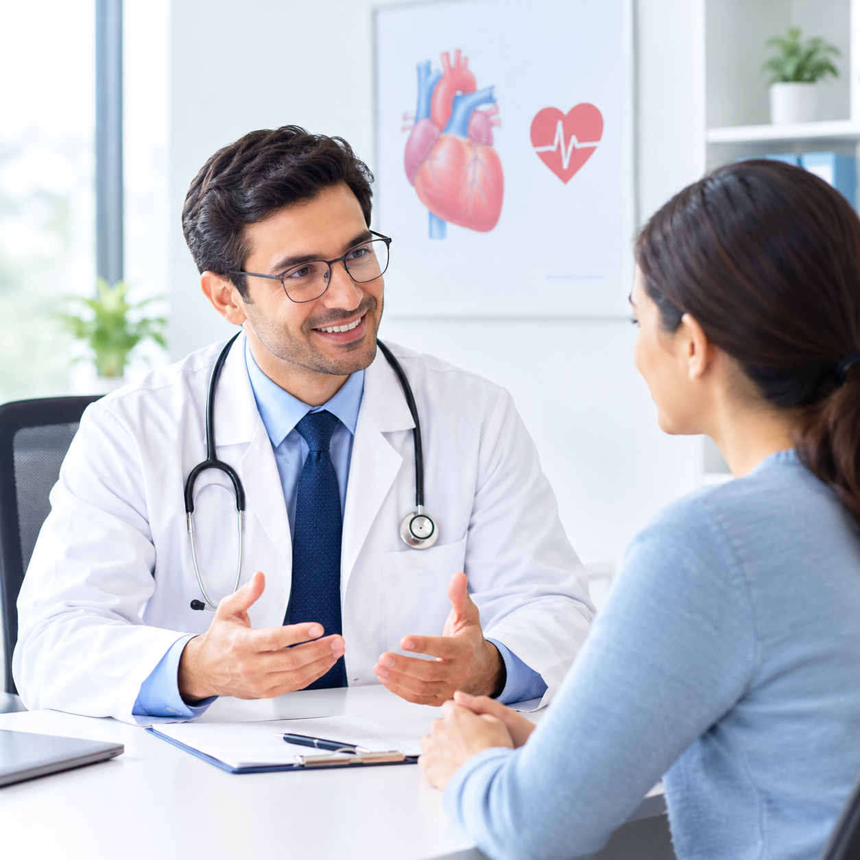 A doctor greeting a patient at the clinic
